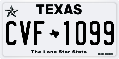 TX license plate CVF1099