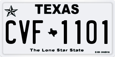 TX license plate CVF1101