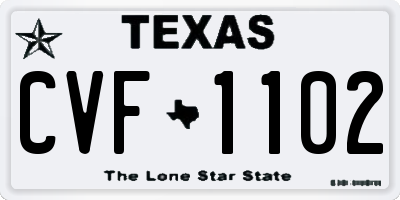 TX license plate CVF1102