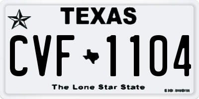 TX license plate CVF1104