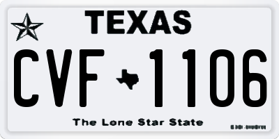 TX license plate CVF1106