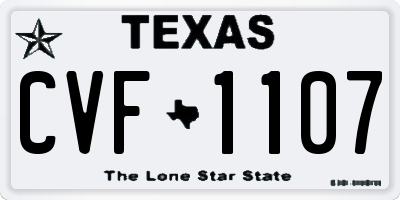 TX license plate CVF1107