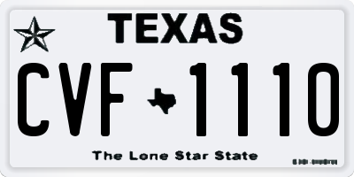 TX license plate CVF1110