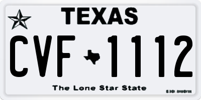 TX license plate CVF1112