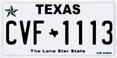 TX license plate CVF1113