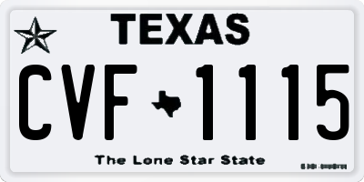 TX license plate CVF1115