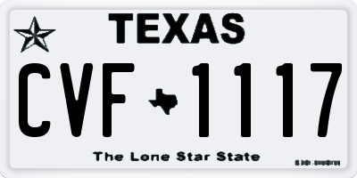 TX license plate CVF1117