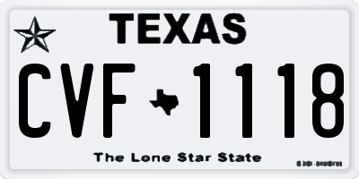 TX license plate CVF1118
