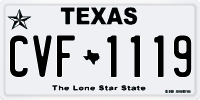 TX license plate CVF1119