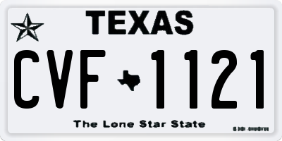 TX license plate CVF1121