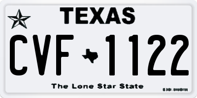 TX license plate CVF1122