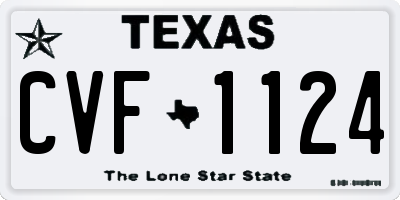 TX license plate CVF1124