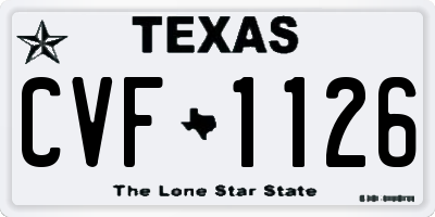 TX license plate CVF1126