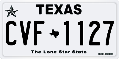 TX license plate CVF1127