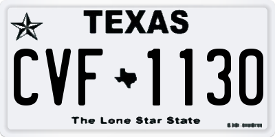 TX license plate CVF1130