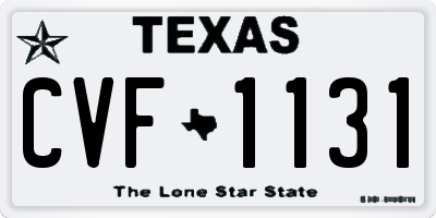 TX license plate CVF1131