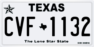 TX license plate CVF1132