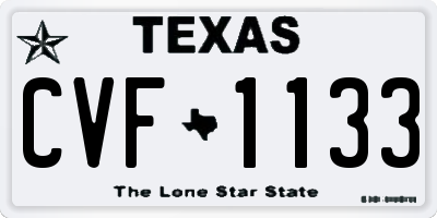 TX license plate CVF1133