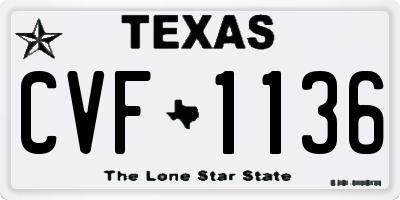 TX license plate CVF1136