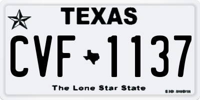 TX license plate CVF1137