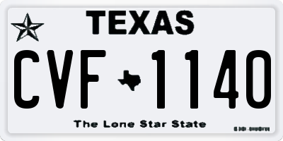 TX license plate CVF1140