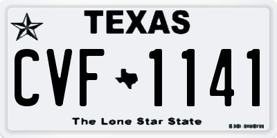 TX license plate CVF1141