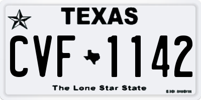 TX license plate CVF1142