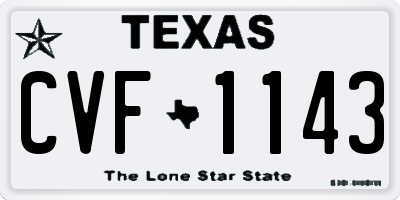 TX license plate CVF1143