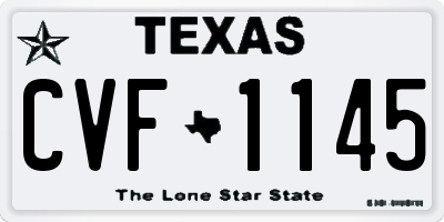 TX license plate CVF1145