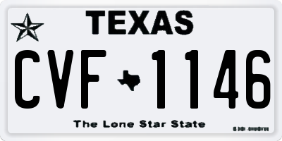 TX license plate CVF1146
