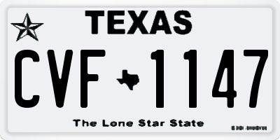 TX license plate CVF1147