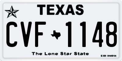 TX license plate CVF1148