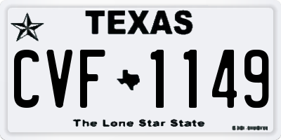 TX license plate CVF1149