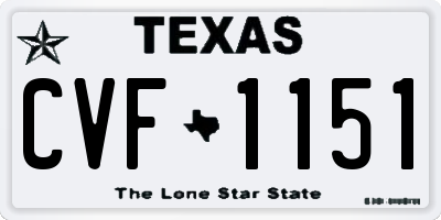 TX license plate CVF1151