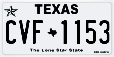 TX license plate CVF1153
