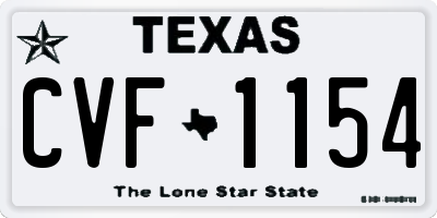 TX license plate CVF1154