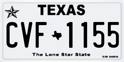 TX license plate CVF1155
