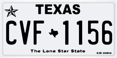 TX license plate CVF1156