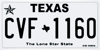 TX license plate CVF1160