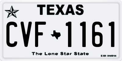 TX license plate CVF1161