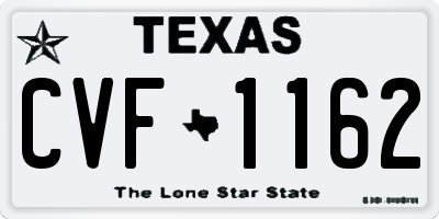 TX license plate CVF1162