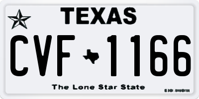 TX license plate CVF1166