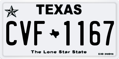 TX license plate CVF1167