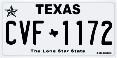 TX license plate CVF1172