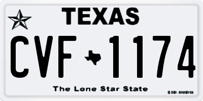 TX license plate CVF1174