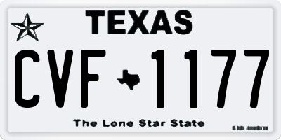 TX license plate CVF1177