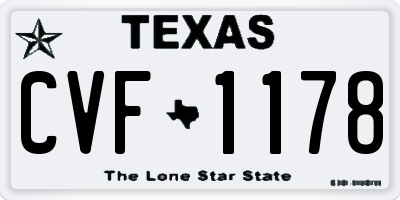 TX license plate CVF1178