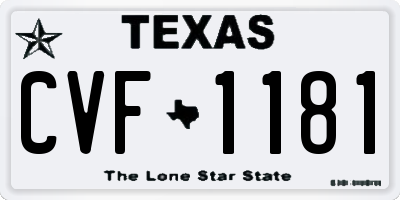 TX license plate CVF1181