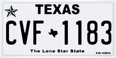 TX license plate CVF1183