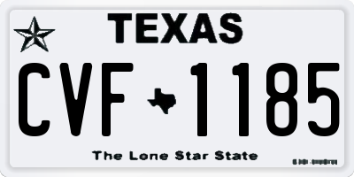 TX license plate CVF1185